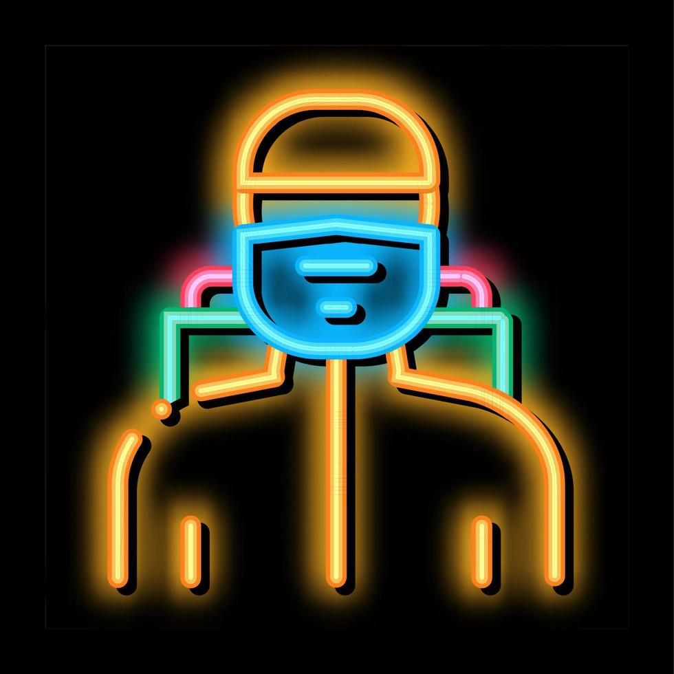 Mosquito Fighter neon glow icon illustration vector