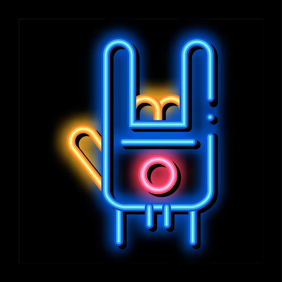 Hand Gesture neon glow icon illustration vector