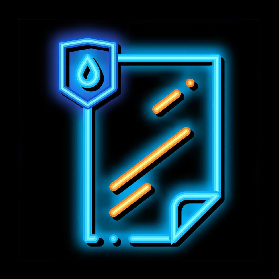 Waterproof Material File neon glow icon illustration vector