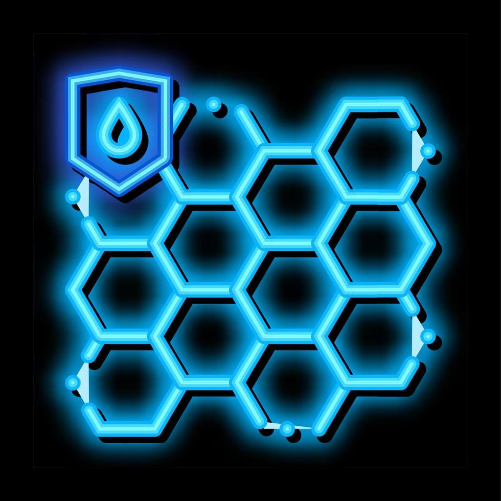 Waterproof Biometrical Material neon glow icon illustration vector