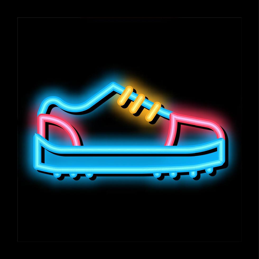 ilustración de icono de brillo de neón de zapato de zapatillas vector