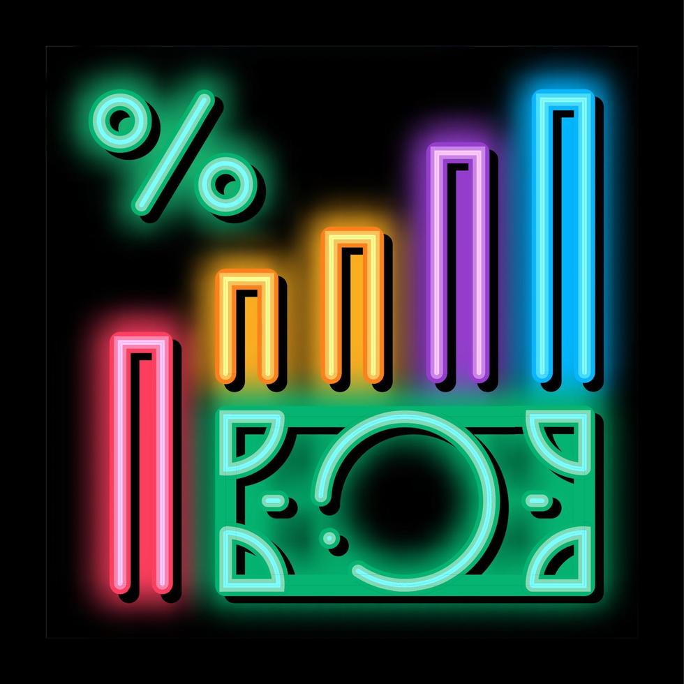 Money Infographic neon glow icon illustration vector