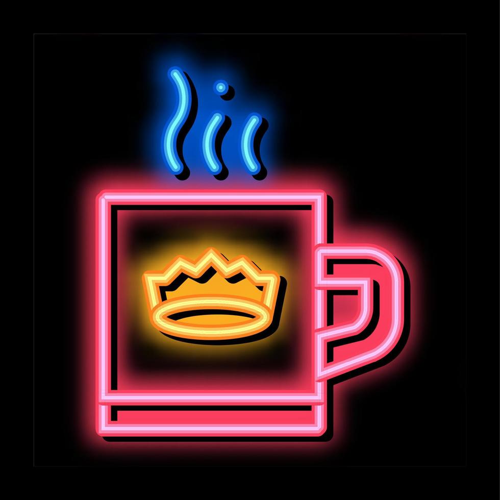 Crown Drink Cup neon glow icon illustration vector