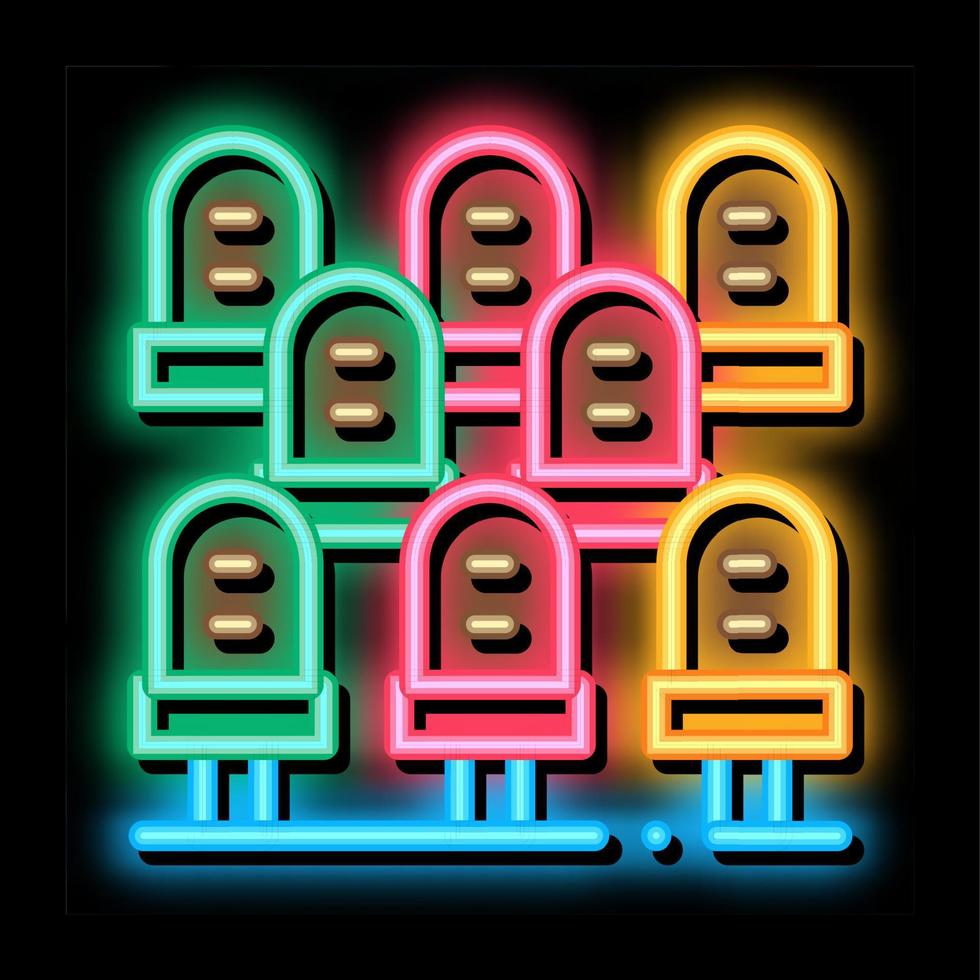 Spectator Seating neon glow icon illustration vector