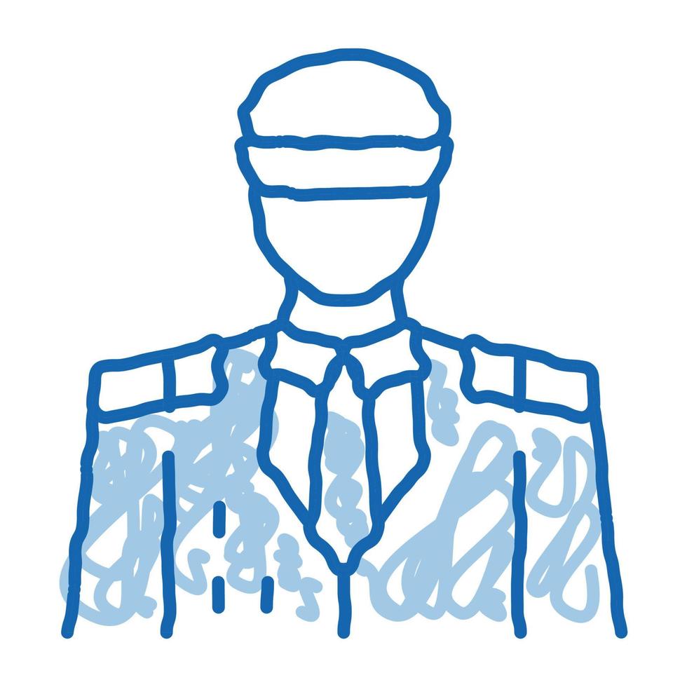 captain profession doodle icon hand drawn illustration vector
