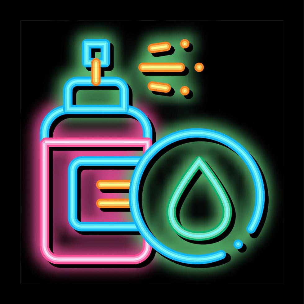 Spray Lotion Drop Cosmetic neon glow icon illustration vector