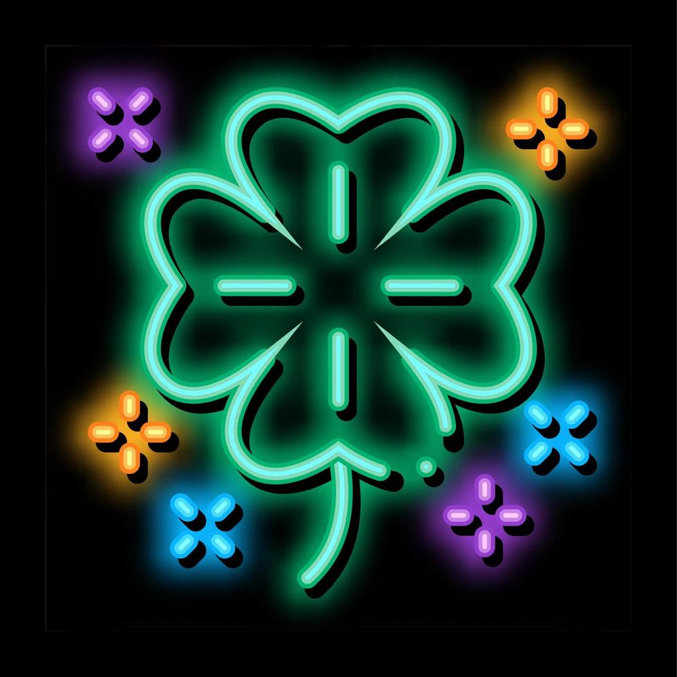 Clover neon glow icon illustration vector