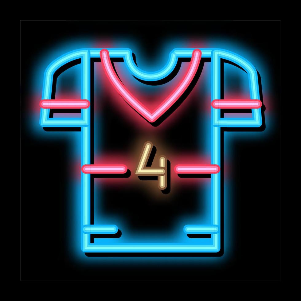 camiseta con ilustración de icono de brillo de neón número 4 vector