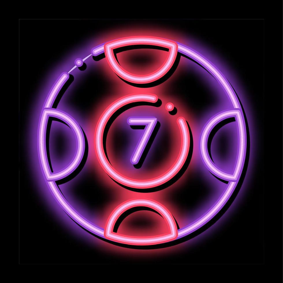 Ball with Number neon glow icon illustration vector