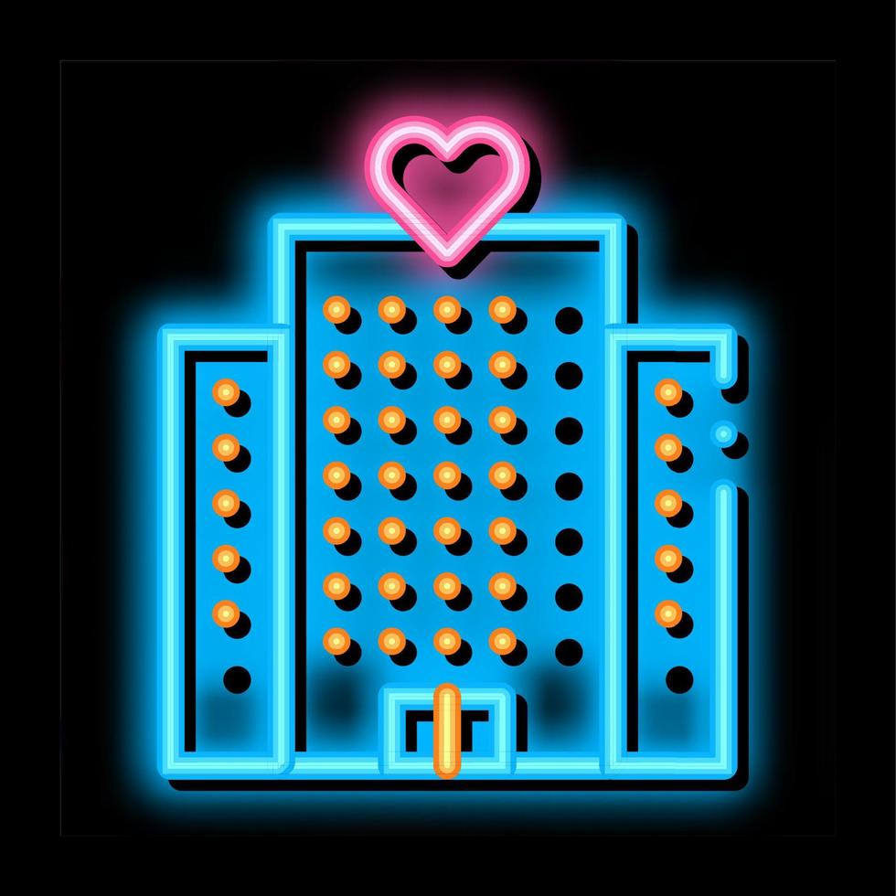 Volunteers Support Building neon glow icon illustration vector