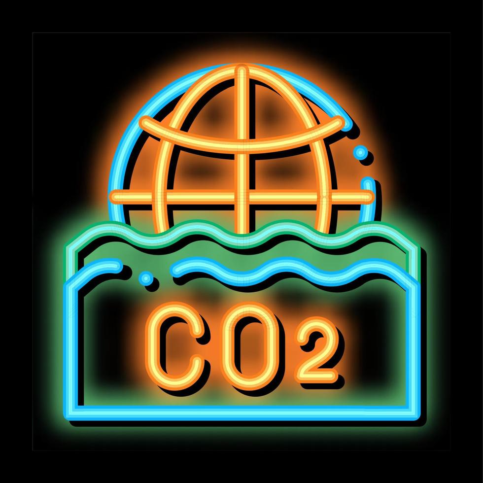 ilustración de icono de resplandor de neón de vapor de humo sin llama de co2 vector