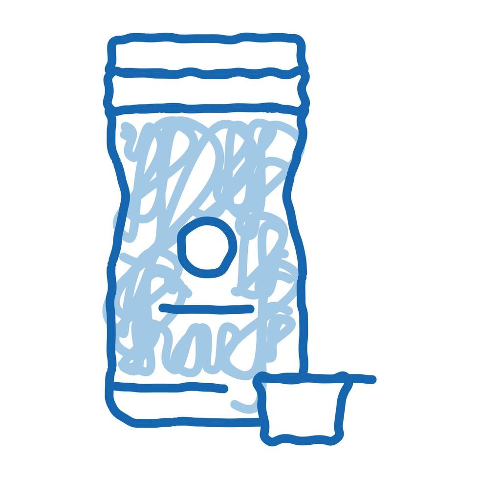 tienda crema doodle icono dibujado a mano ilustración vector