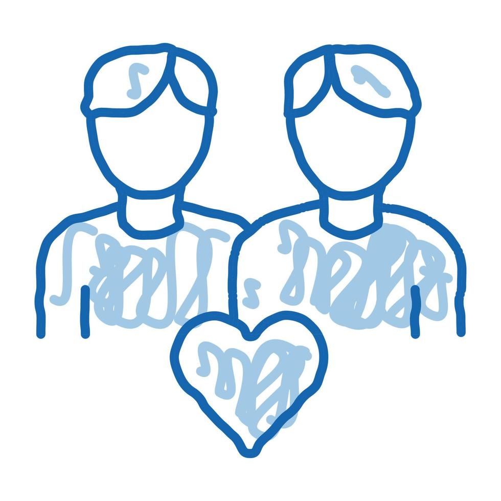 men homosexual love gay doodle icon hand drawn illustration vector