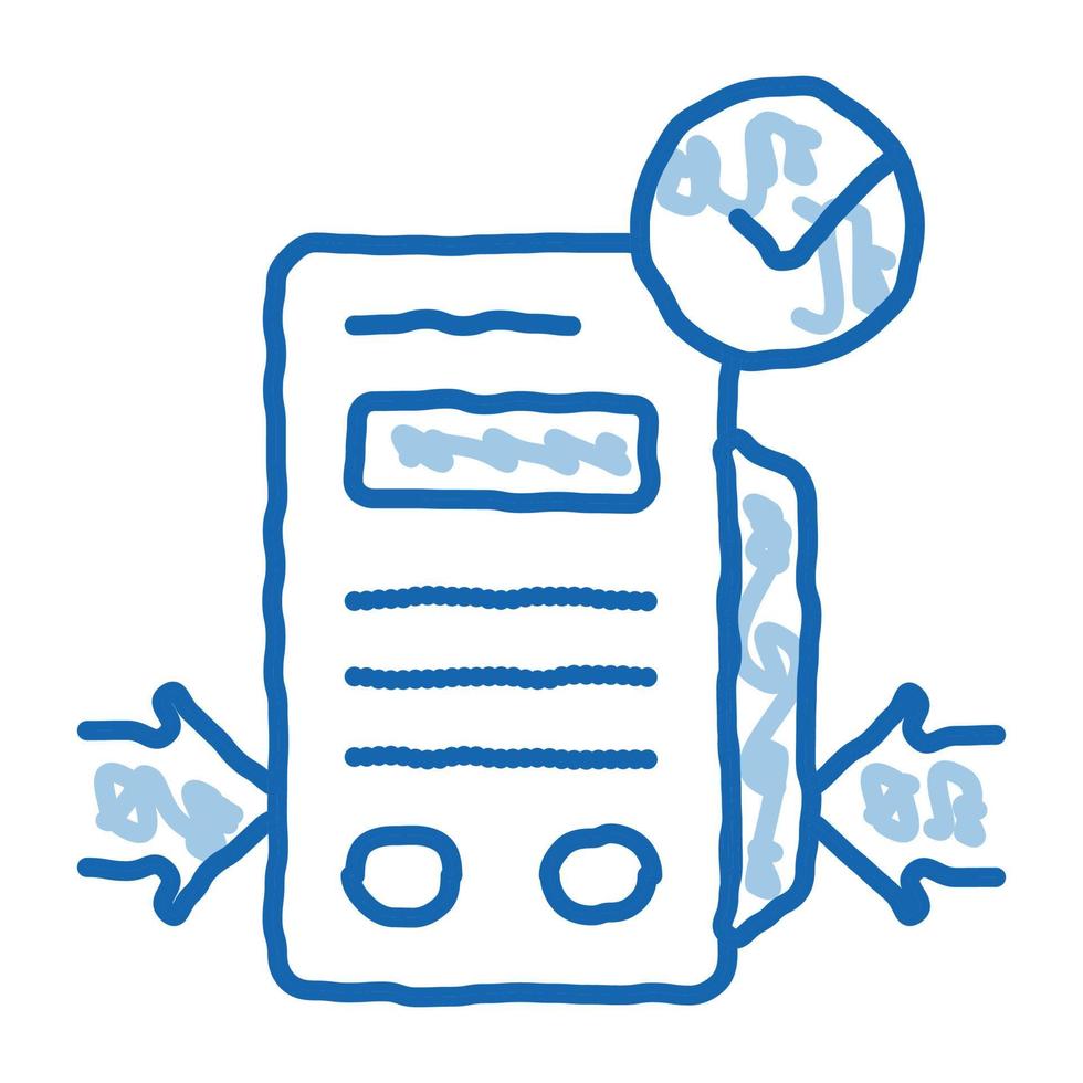 pos terminal device doodle icon hand drawn illustration vector