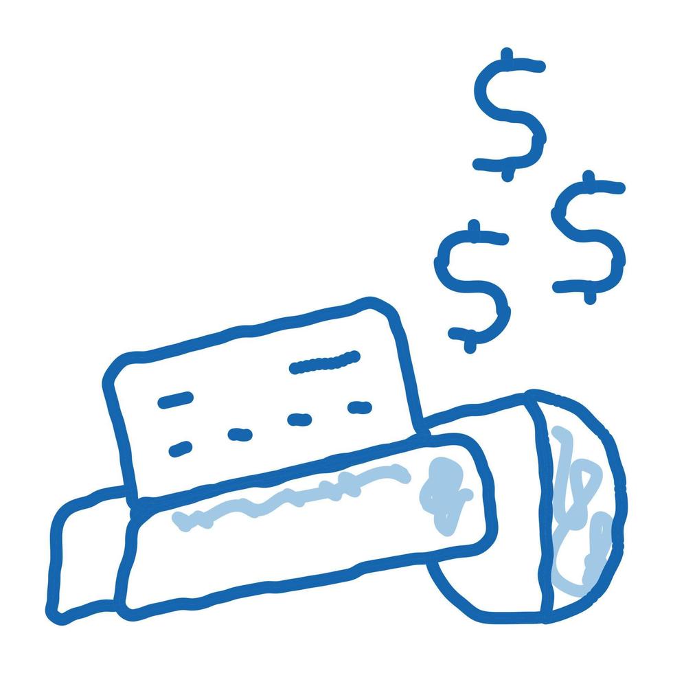 pos terminal card payment doodle icon hand drawn illustration vector