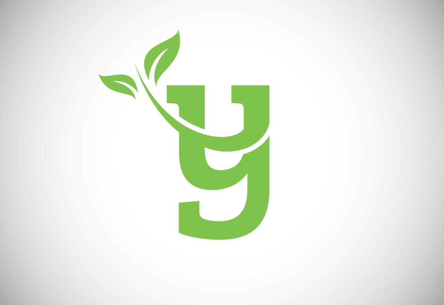 Initial letter Y and leaf logo. Eco-friendly logo concept. Modern vector logo for ecological business and company identity