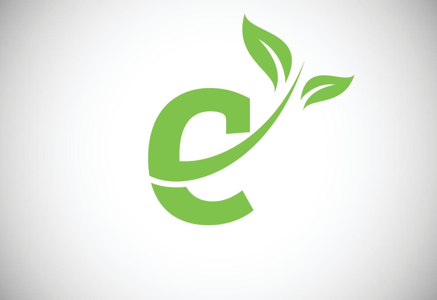 letra inicial c y logotipo de hoja. concepto de logotipo ecológico. logotipo vectorial moderno para negocios ecológicos e identidad empresarial vector
