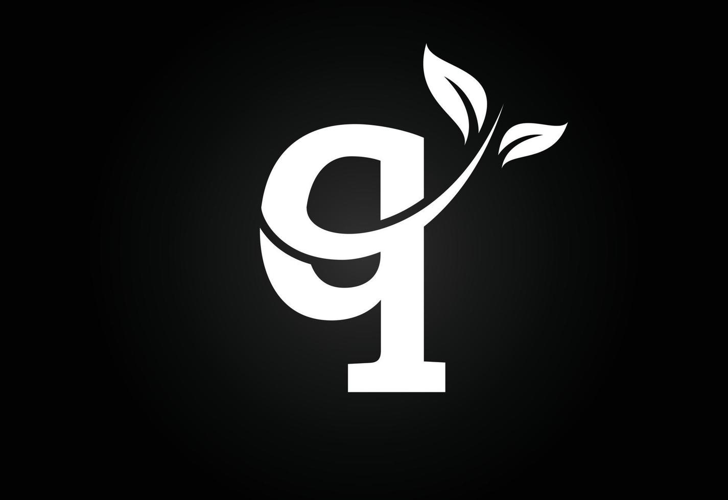 letra inicial q y logotipo de hoja. concepto de logotipo ecológico. logotipo vectorial moderno para negocios ecológicos e identidad empresarial vector
