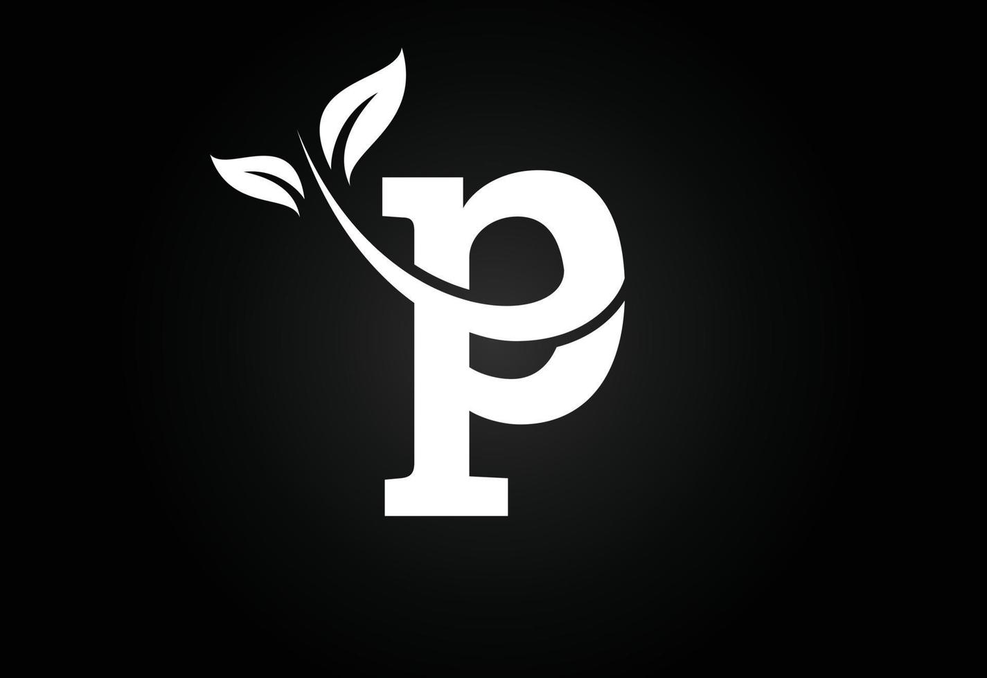 Initial letter P and leaf logo. Eco-friendly logo concept. Modern vector logo for ecological business and company identity