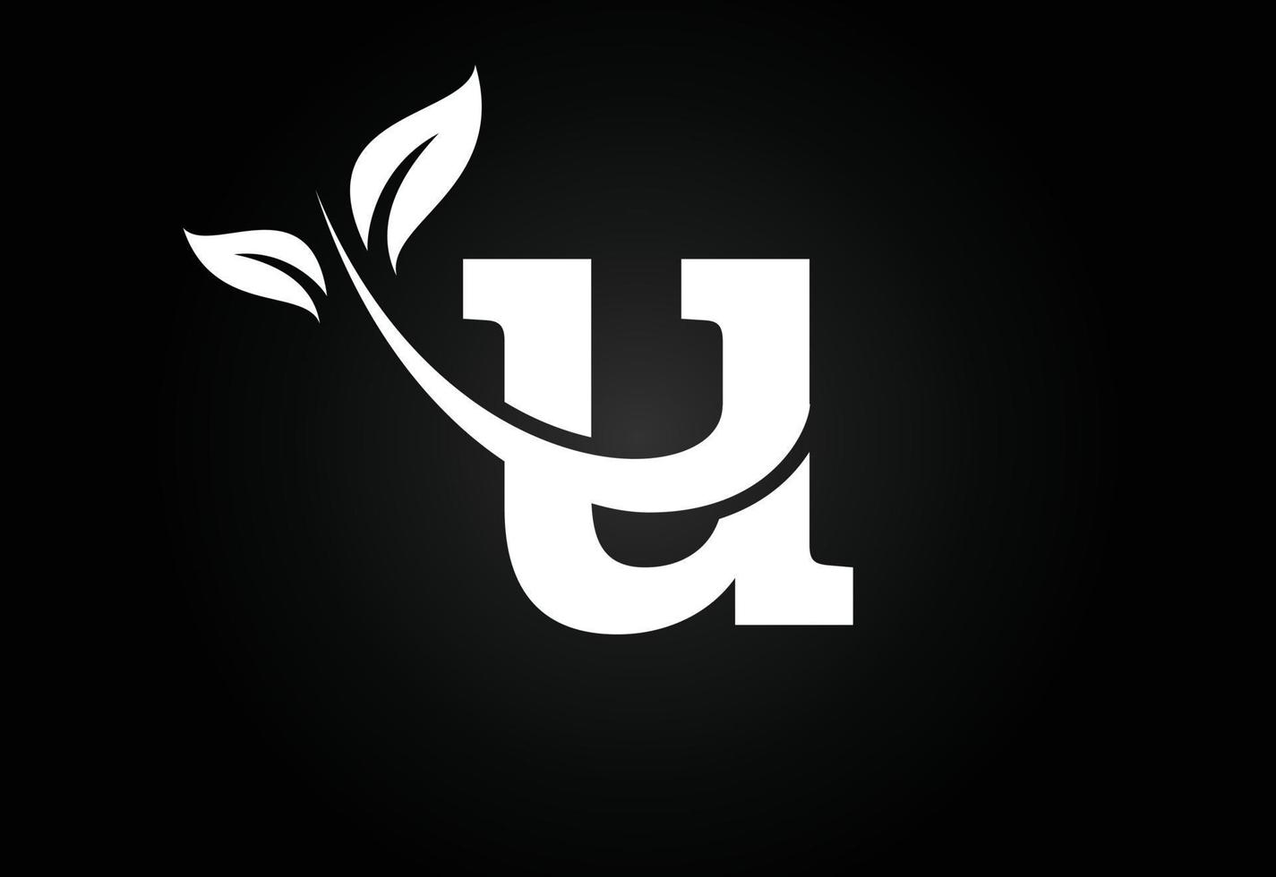 Initial letter U and leaf logo. Eco-friendly logo concept. Modern vector logo for ecological business and company identity