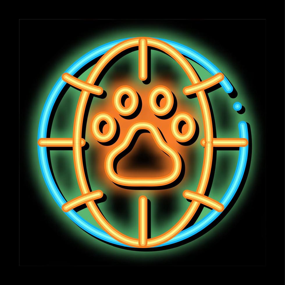 Animal Trail Planet Earth neon glow icon illustration vector