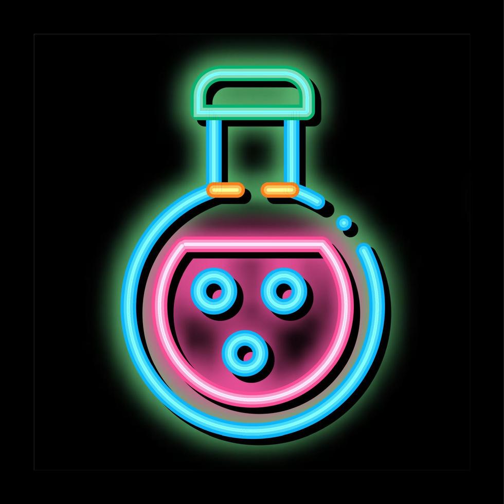 Flask With Chemical Liquid neon glow icon illustration vector