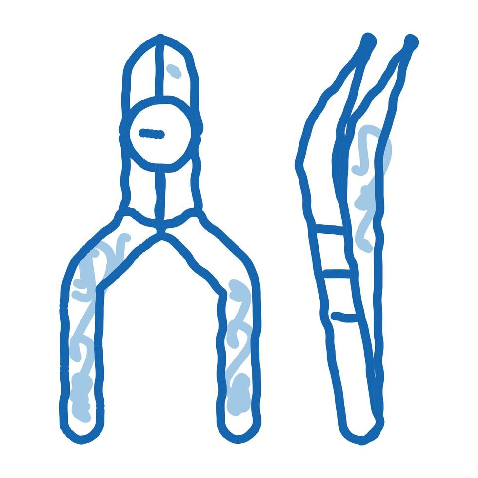 watch repair equipment doodle icon hand drawn illustration vector
