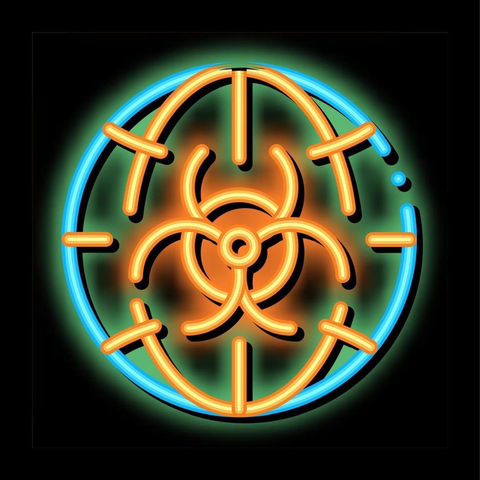 Biohazard Symbol Problem neon glow icon illustration vector