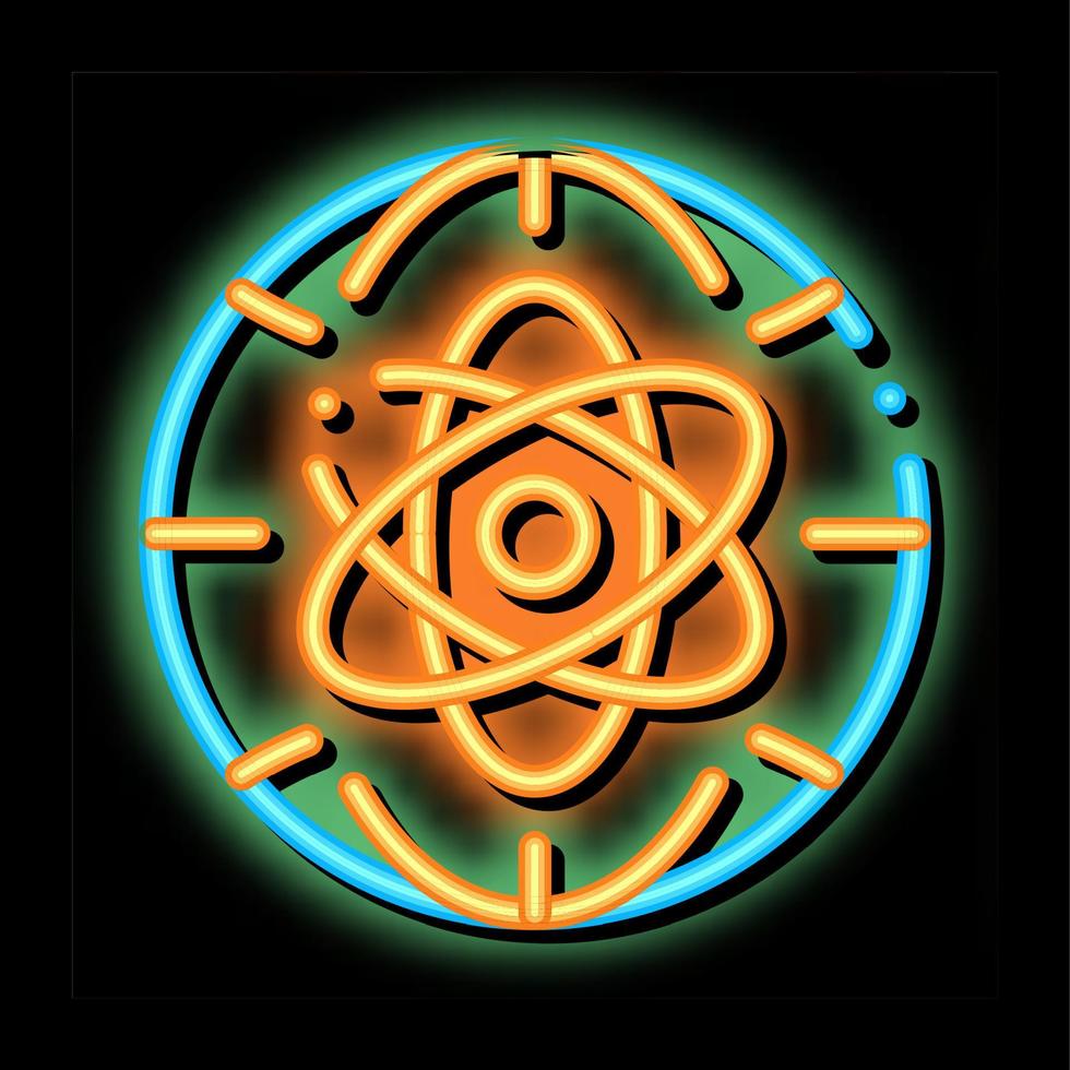 Atom Planet Earth Problem neon glow icon illustration vector