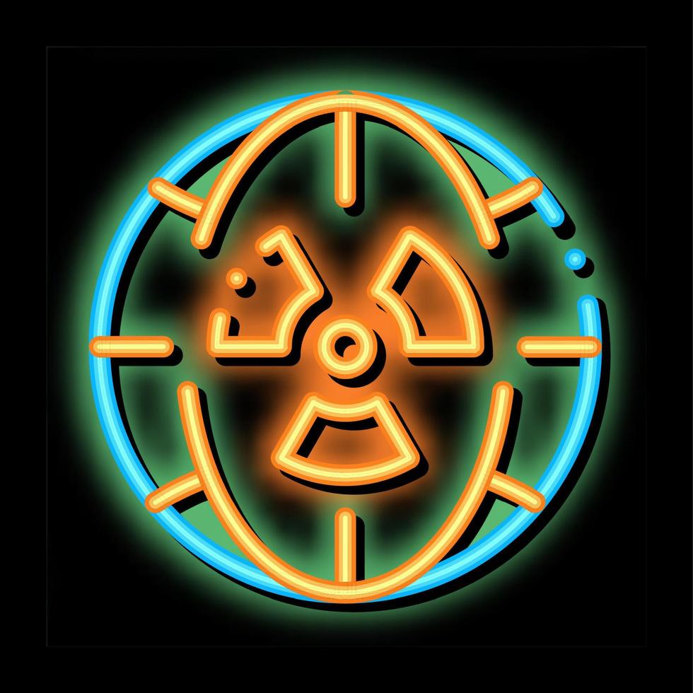 Radiation Symbol And Planet neon glow icon illustration vector