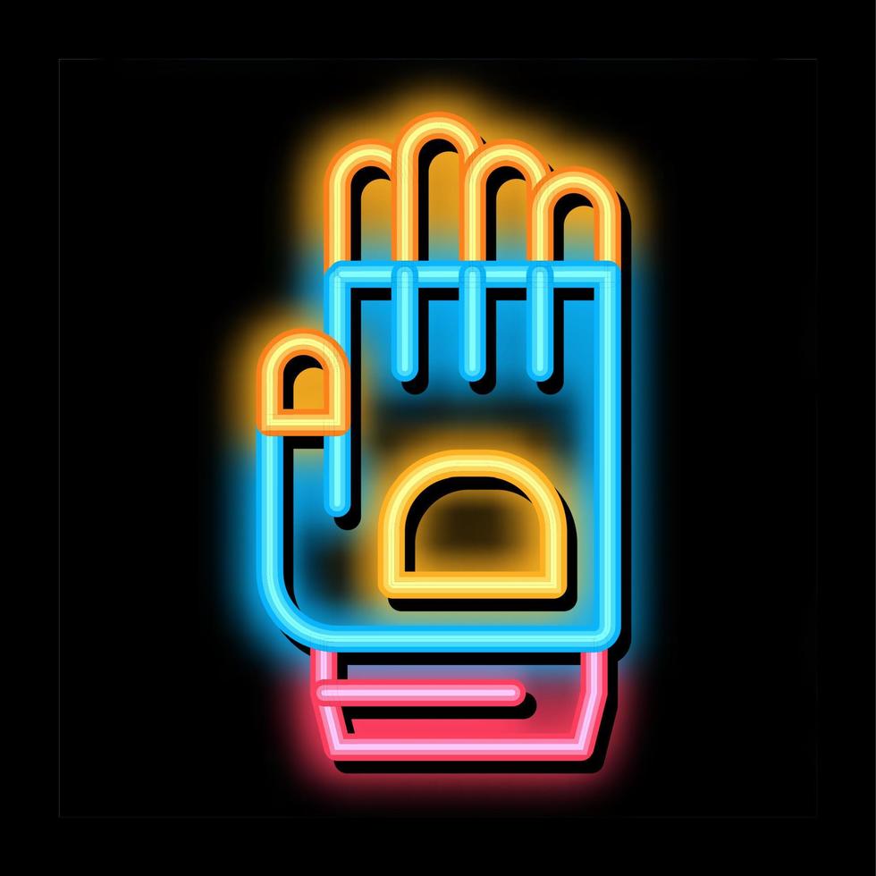 ilustración de icono de brillo de neón de guante protector vector
