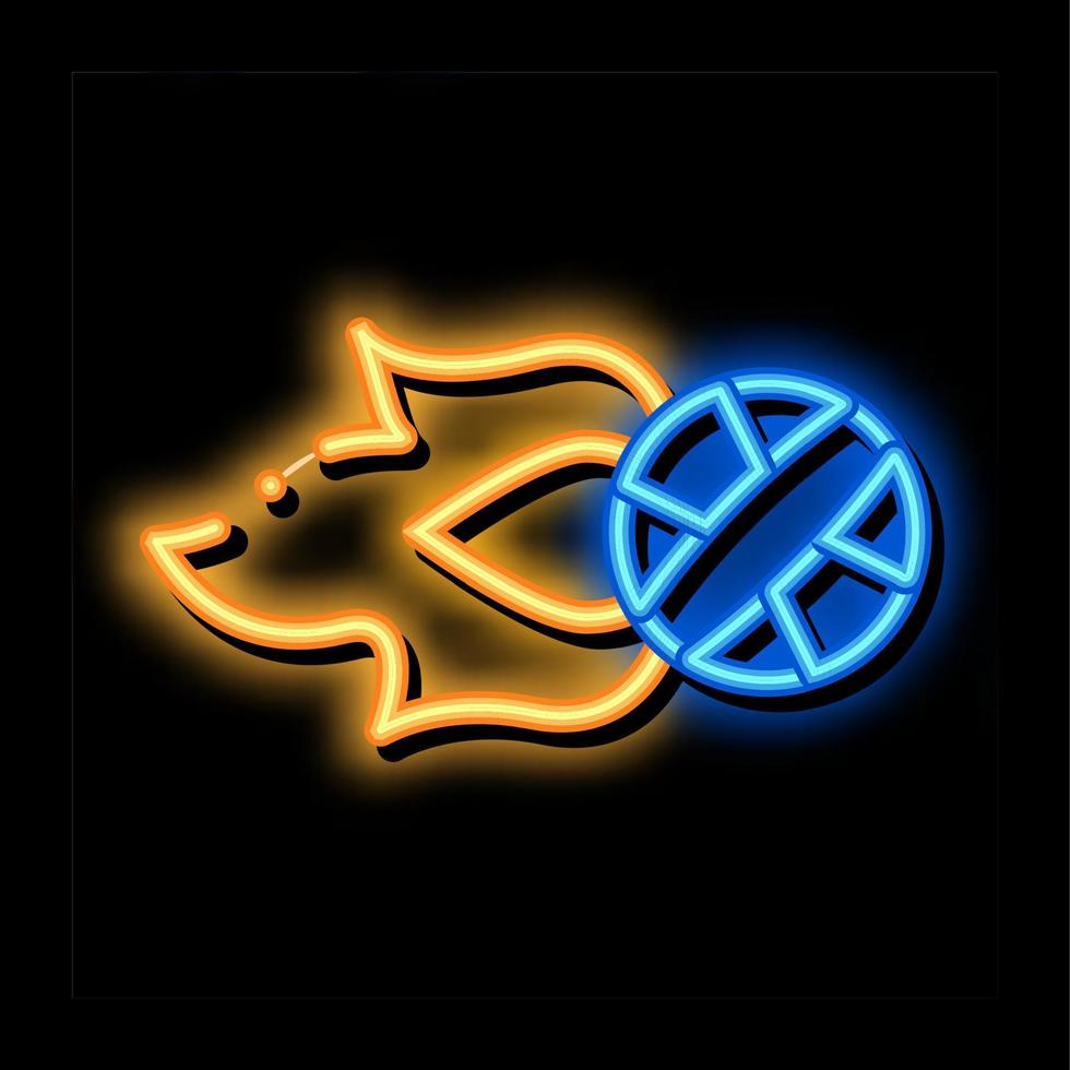 Flying Ball neon glow icon illustration vector