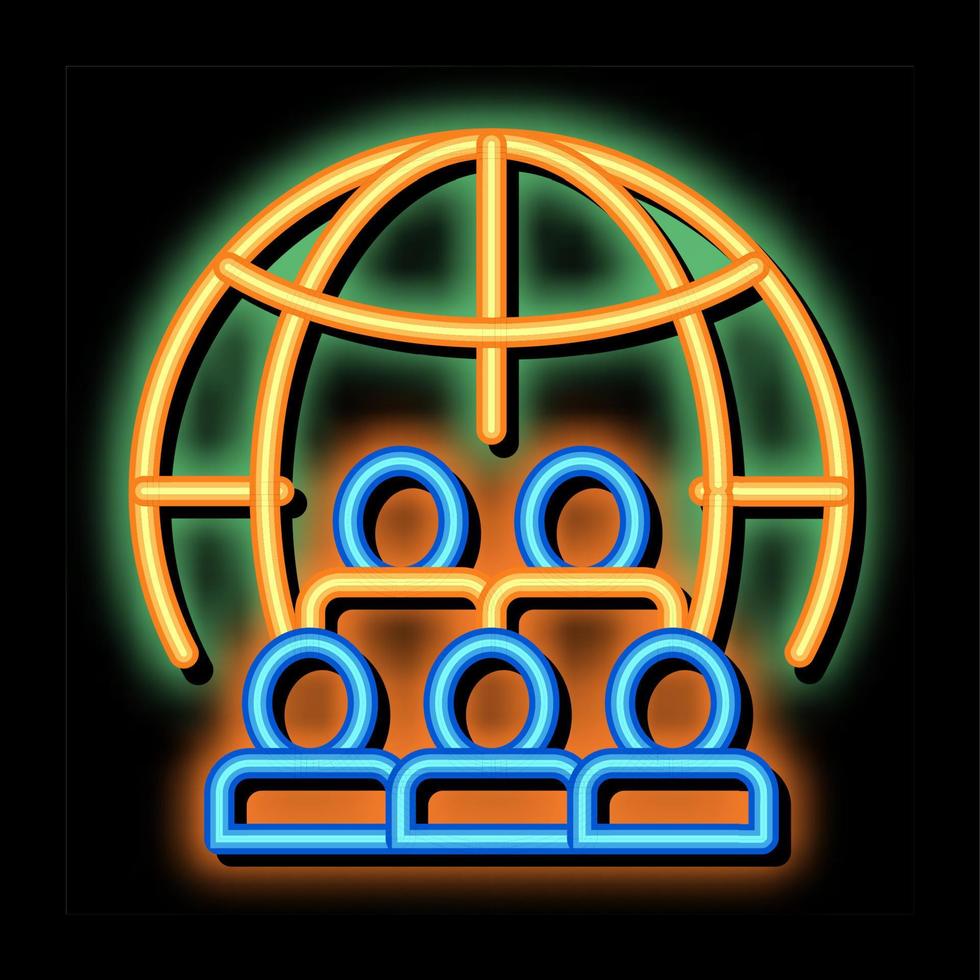 People Planet Earth Problem neon glow icon illustration vector