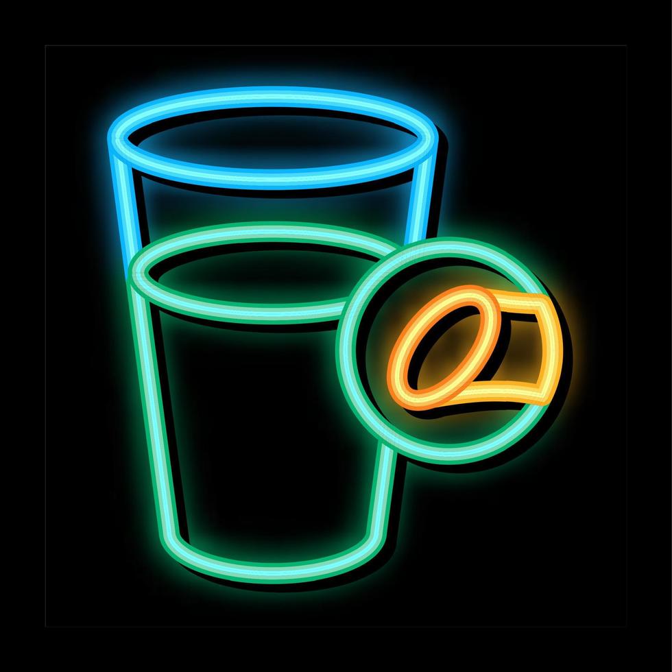 Cup Sweet Water neon glow icon illustration vector