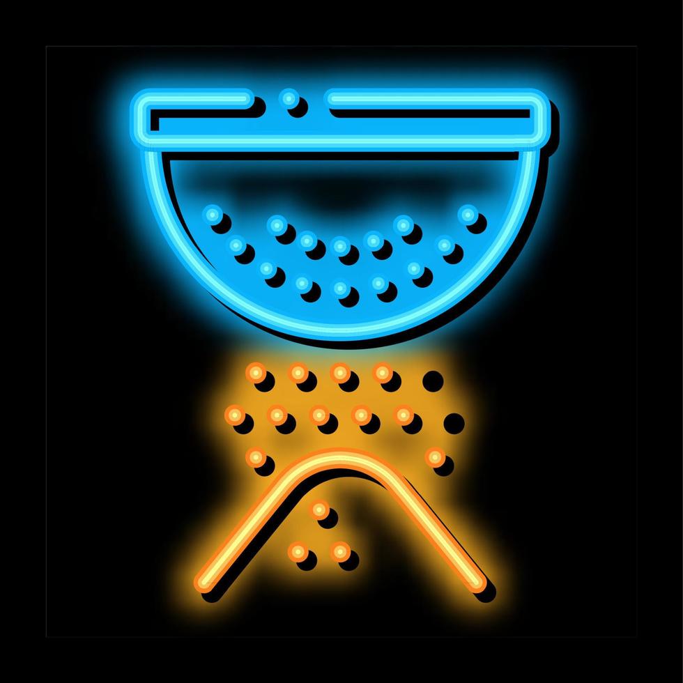 Sifting Flour Preparation neon glow icon illustration vector