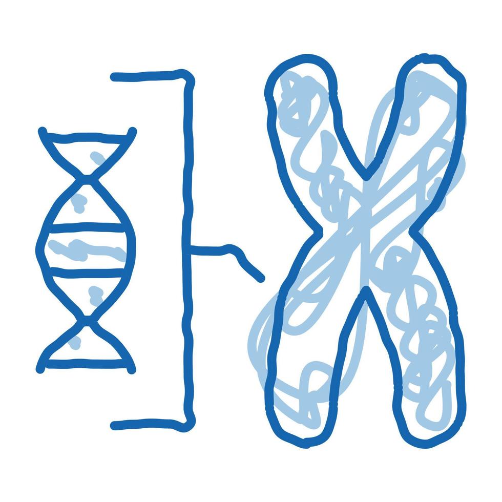 cromosoma y molécula doodle icono dibujado a mano ilustración vector