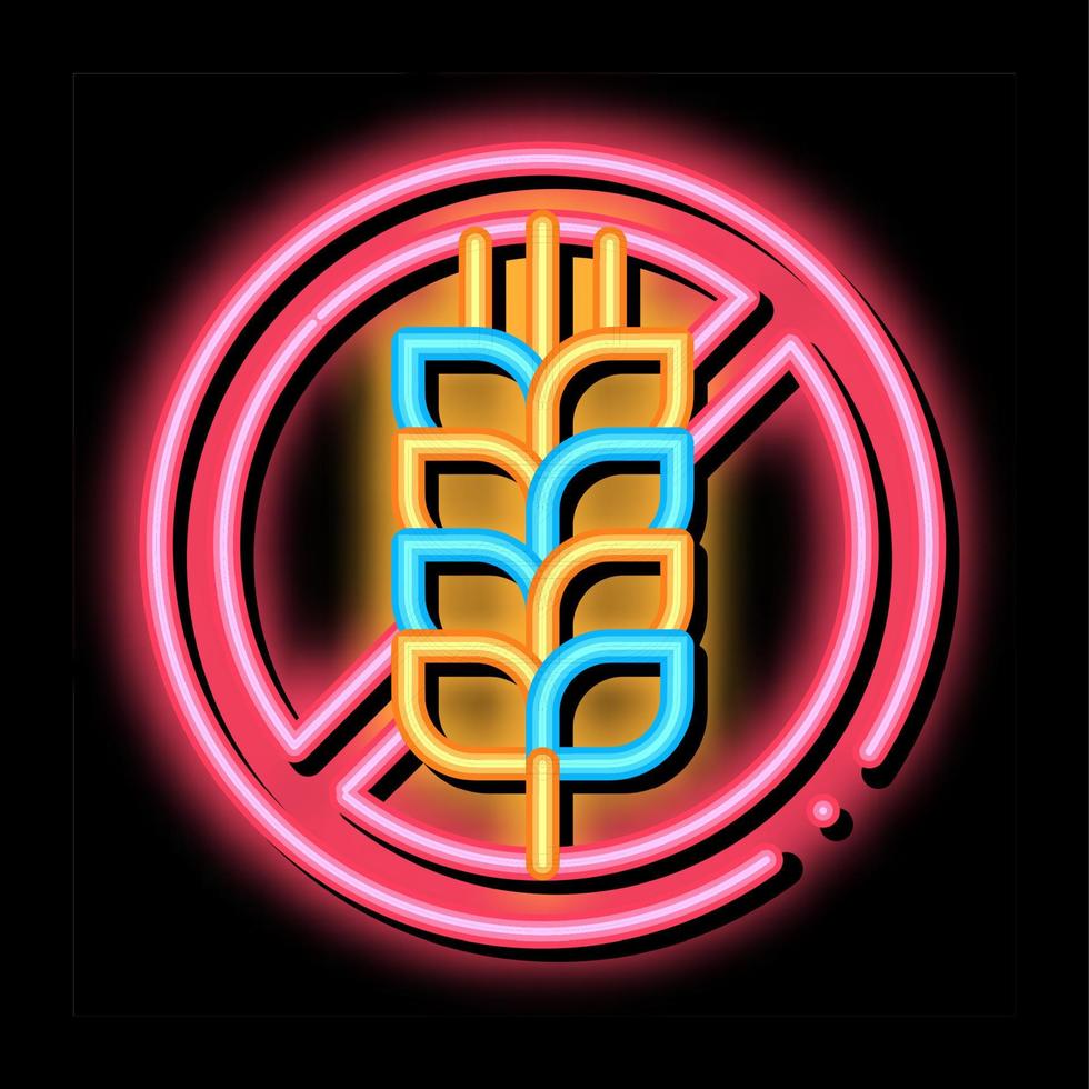 Allergen Free Sign Wheat neon glow icon illustration vector