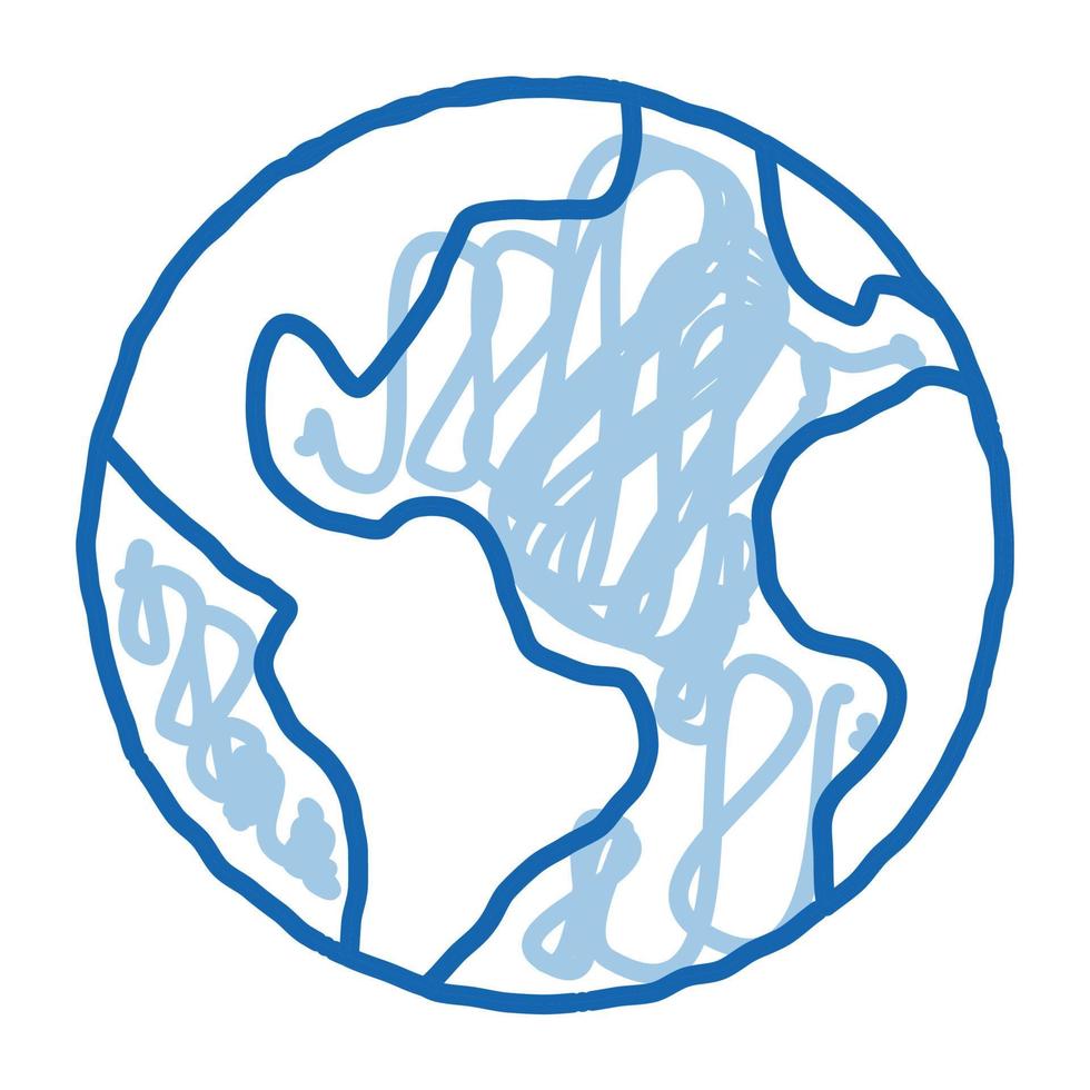 planeta tierra globo doodle icono dibujado a mano ilustración vector