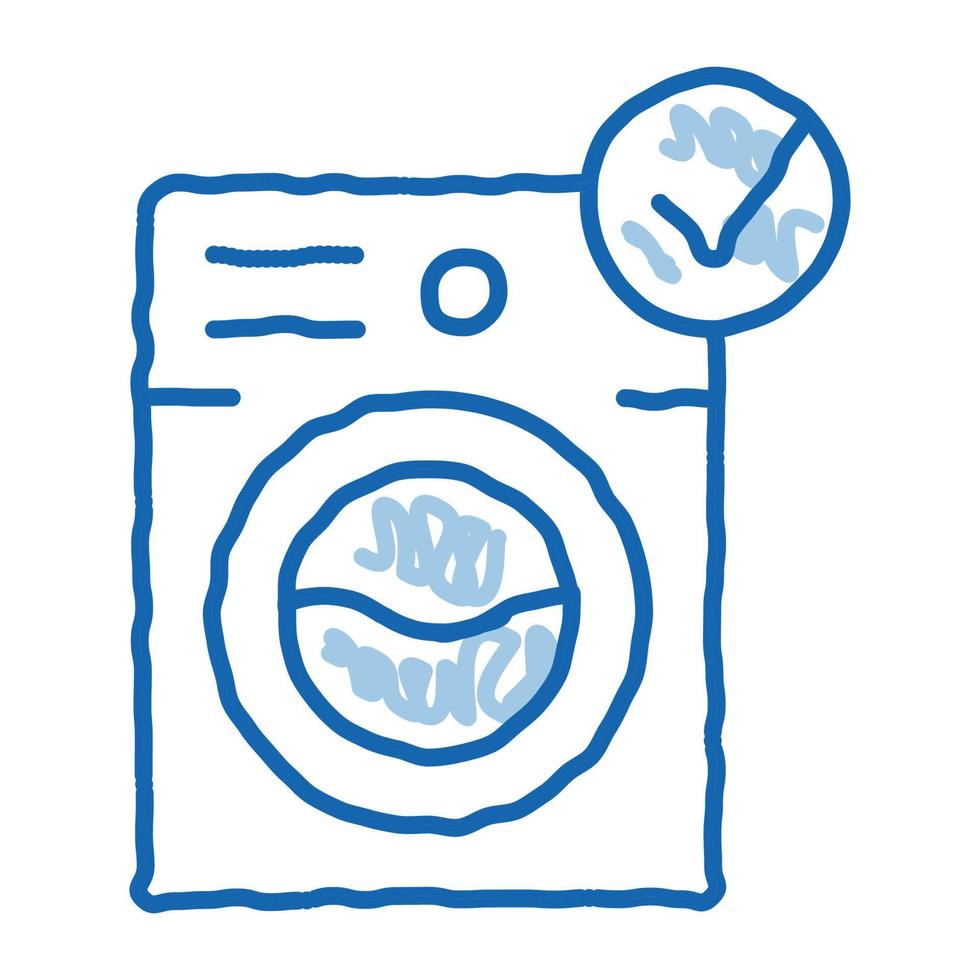 Laundry Washing Machine doodle icon hand drawn illustration vector