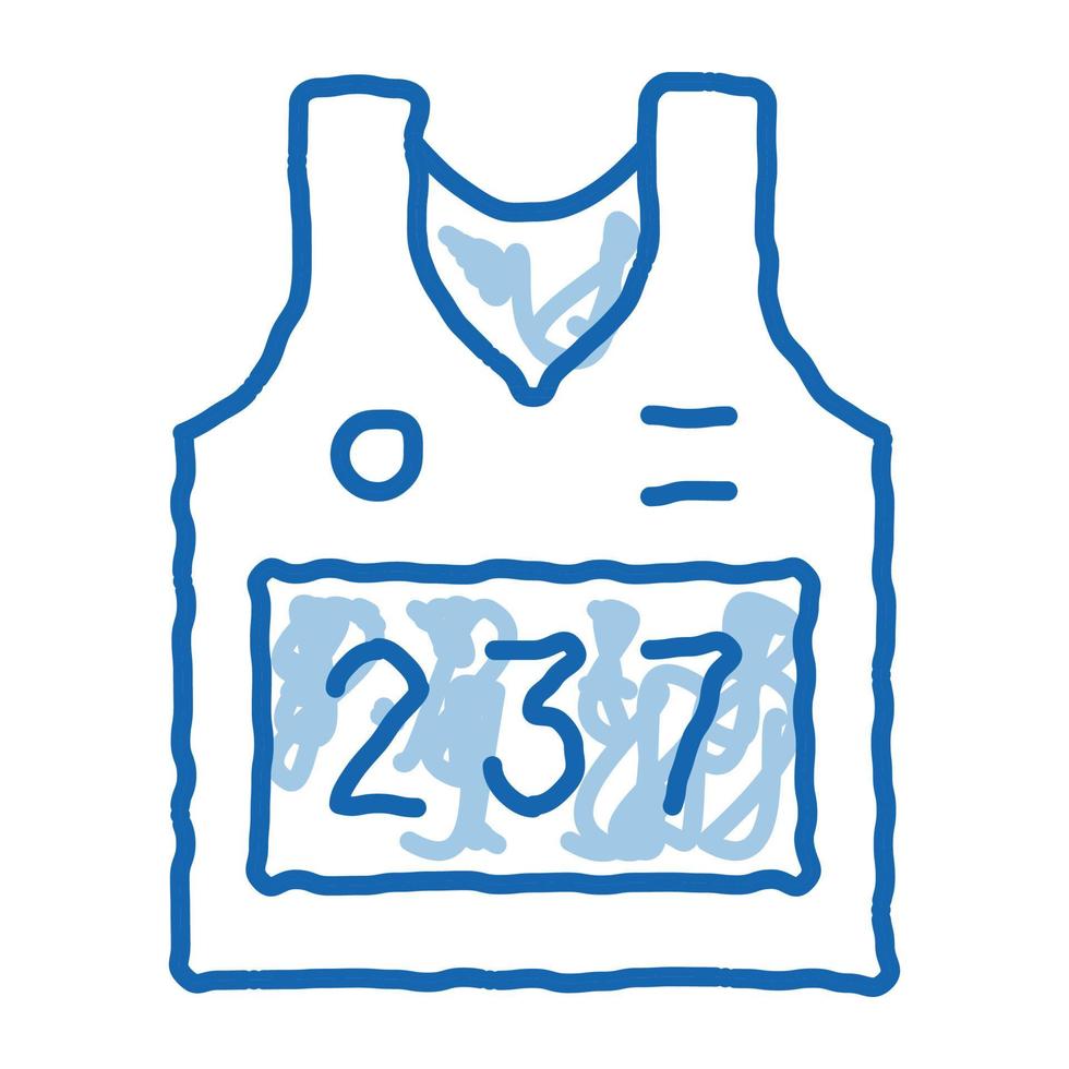 Vest with Personal Athlete Number doodle icon hand drawn illustration vector