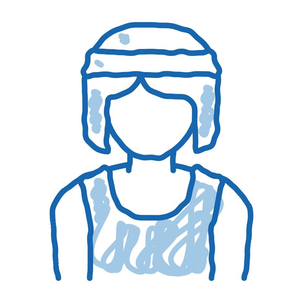 atleta femenina deportista doodle icono dibujado a mano ilustración vector