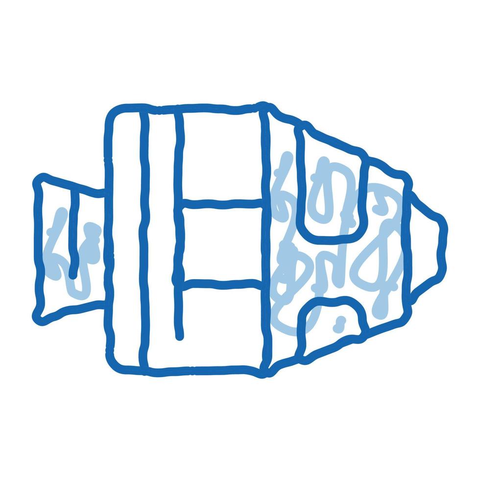 Spaceship Return Unit doodle icon hand drawn illustration vector