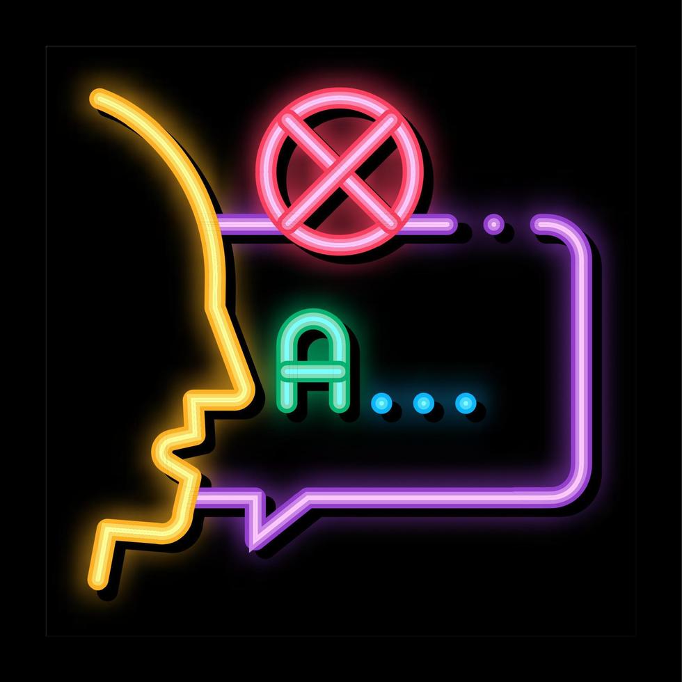 Mispronunciation neon glow icon illustration vector