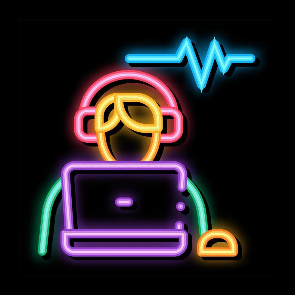 Listening Audio neon glow icon illustration vector