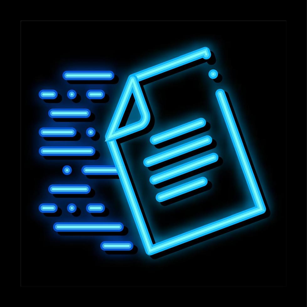 Document Delivery neon glow icon illustration vector