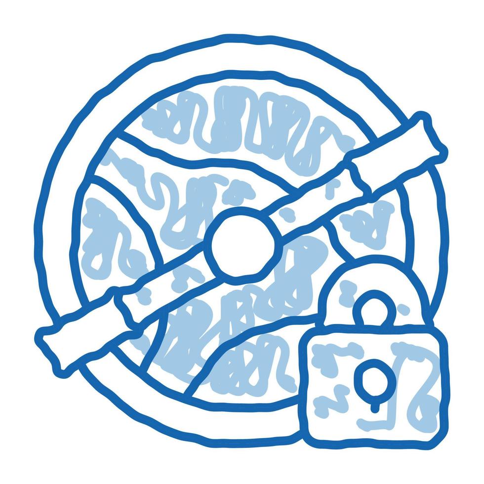 Driving Prohibition Concept doodle icon hand drawn illustration vector