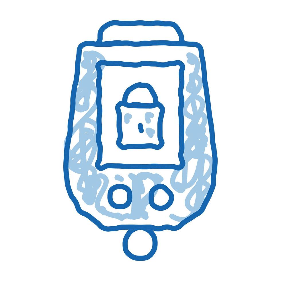 Secure Alarm Padlock doodle icon hand drawn illustration vector