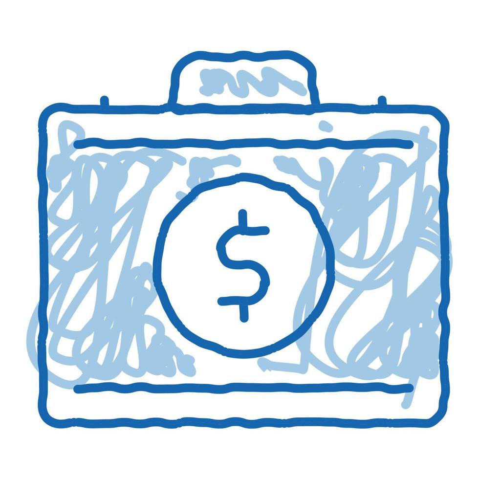 dinero dólares caso doodle icono dibujado a mano ilustración vector