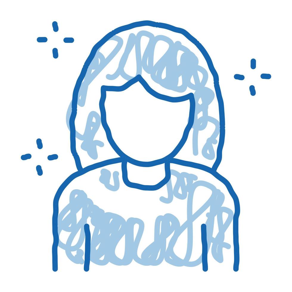 mujer cuidado personal doodle icono dibujado a mano ilustración vector