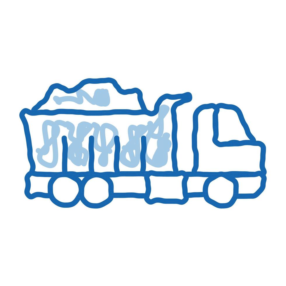 camión de reparación de carreteras doodle icono dibujado a mano ilustración vector